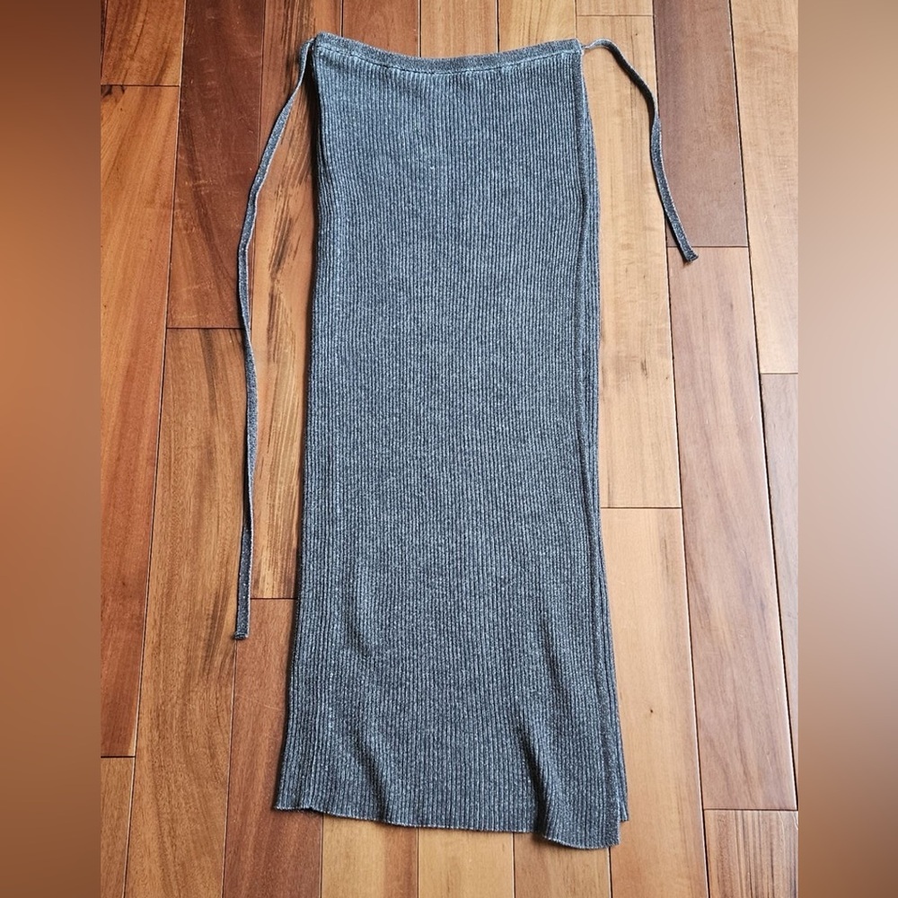 Free People Ribbed Knit Gray Skirt